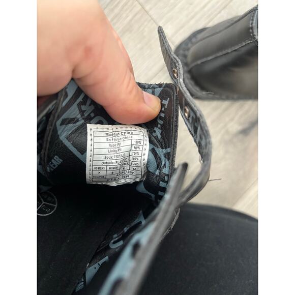 TUK 3 buckle pointed creeper boots black and white unisex sz 9W 7M NWOT - Picture 9 of 9